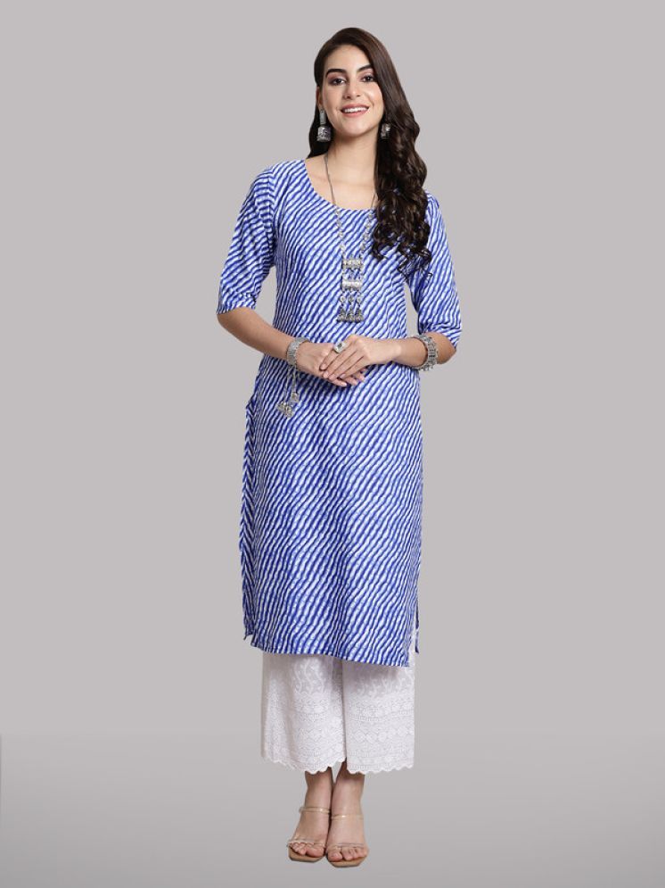     			1 Stop Fashion Pack of 1 Crepe Printed Straight Women's Kurti - ( Navy Blue )