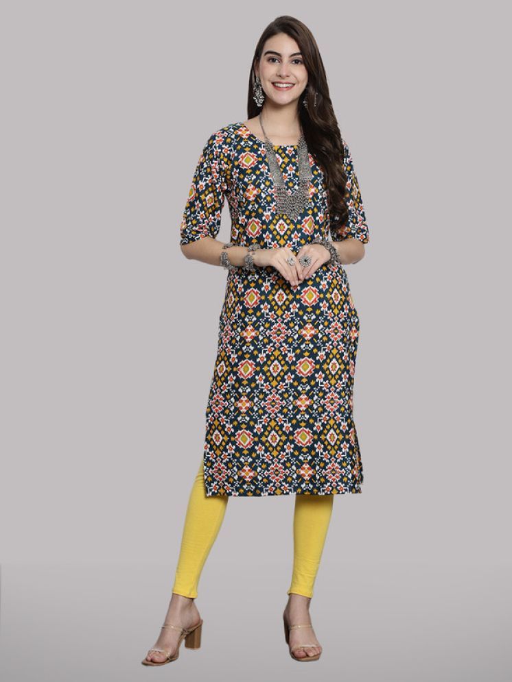     			1 Stop Fashion Pack of 1 Crepe Printed Straight Women's Kurti - ( Multicolor4 )