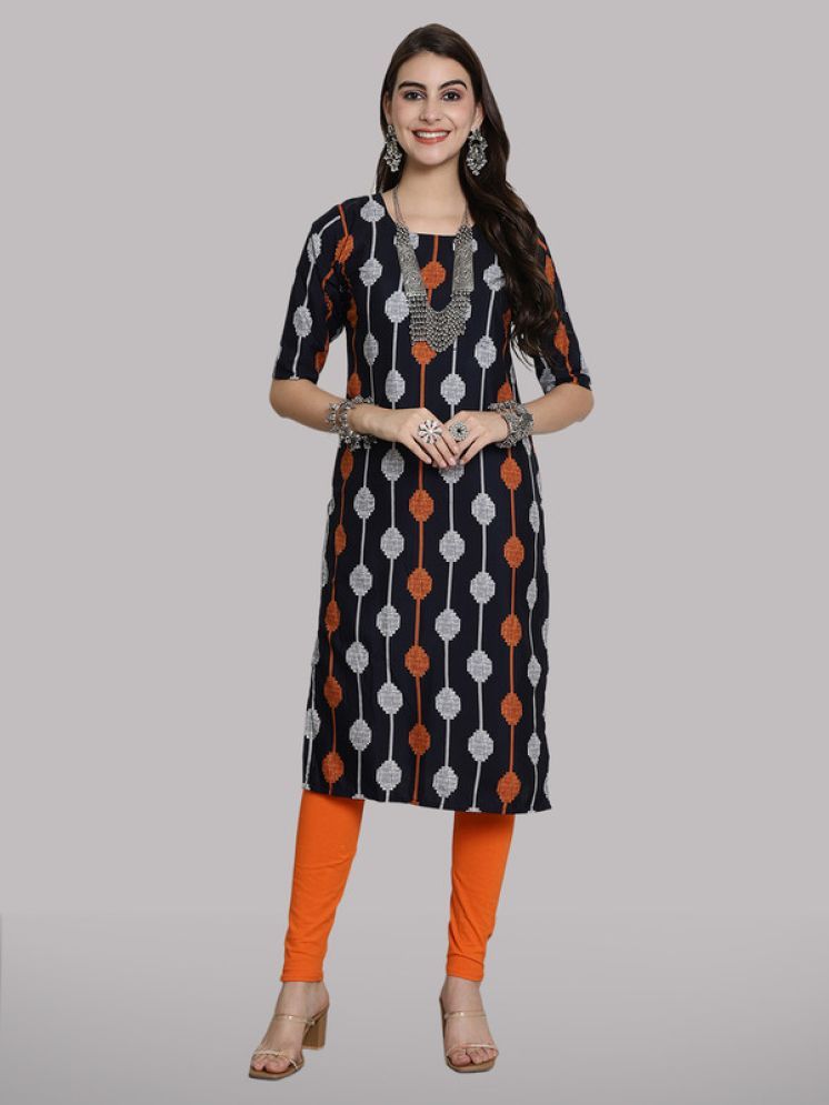     			1 Stop Fashion Pack of 1 Crepe Printed Nayra Women's Kurti - ( Black )