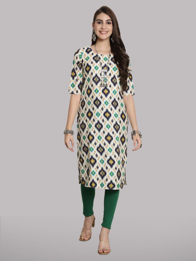     			1 Stop Fashion Pack of 1 Crepe Printed Straight Women's Kurti - ( Blue )