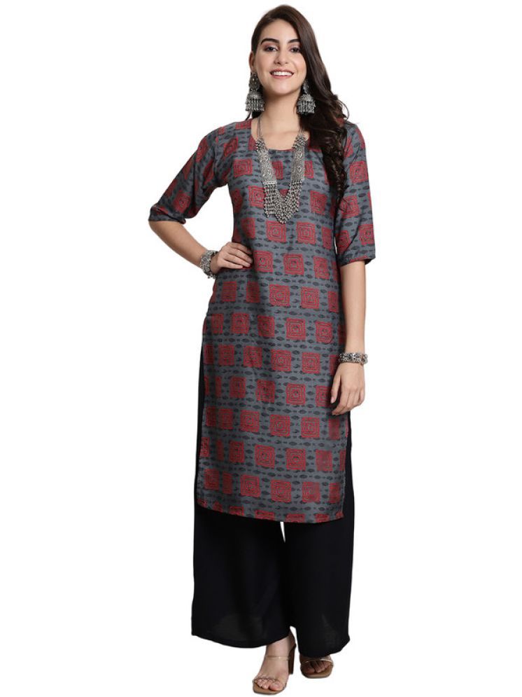     			1 Stop Fashion Pack of 1 Crepe Printed Straight Women's Kurti - ( Multicolor2 )