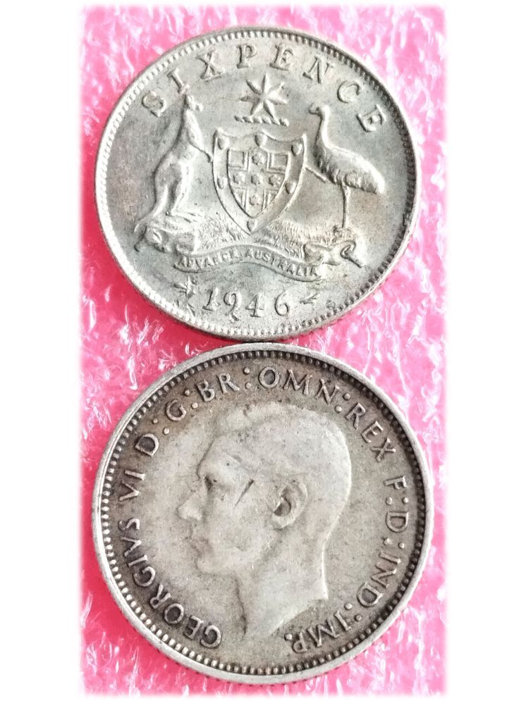     			AUSTRALIA  - 6 Pence - George VI 1938-1945 Coin Silver (.925) • 2.83 g • ⌀ 19 mm