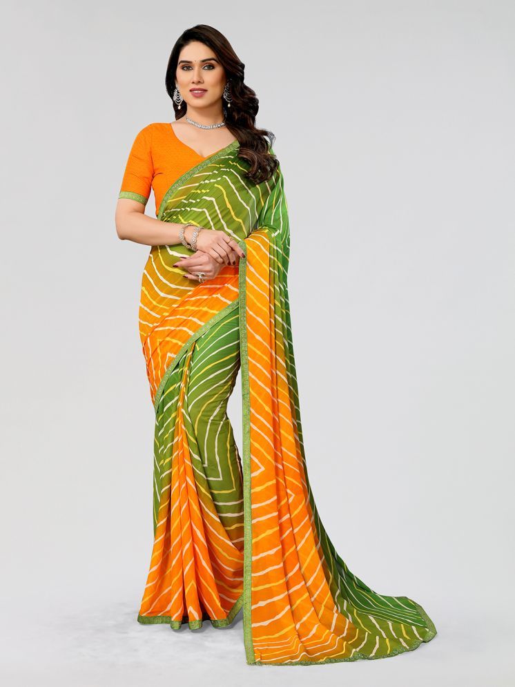     			Kashvi Sarees Pack of 1 Georgette Printed Saree With Blouse Piece ( Orange )