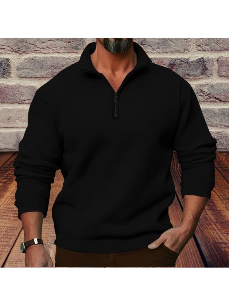     			Lecowar Fleece High Neck Men's Sweatshirt - Black ( Pack of 1 )