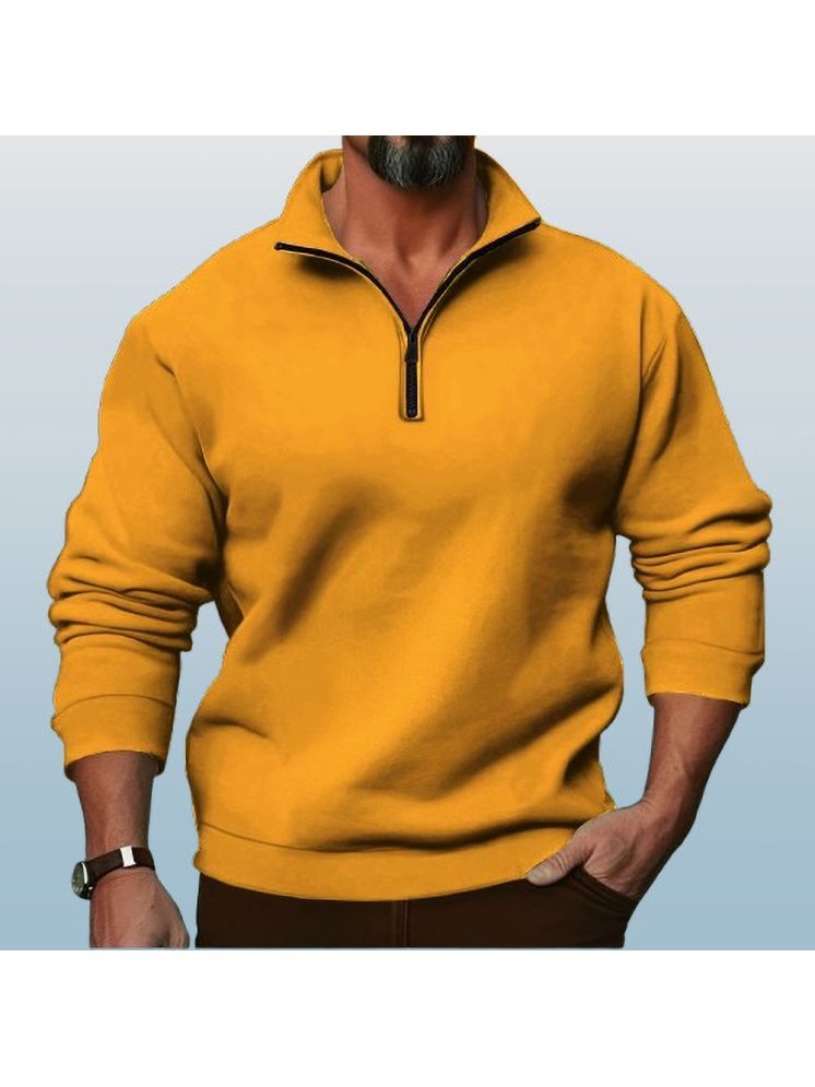     			Lecowar Fleece High Neck Men's Sweatshirt - Mustard ( Pack of 1 )