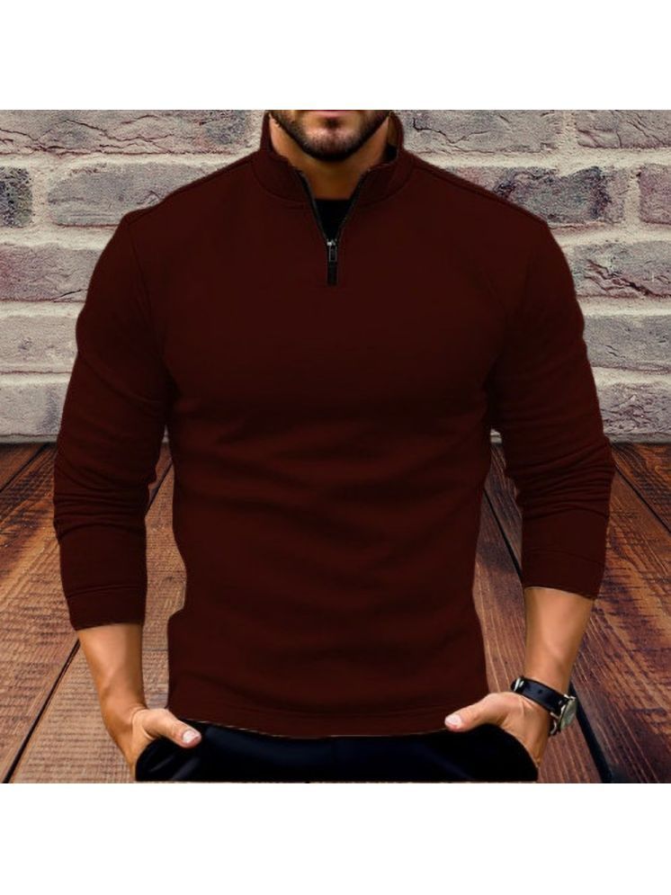     			Lecowar Fleece High Neck Men's Sweatshirt - Maroon ( Pack of 1 )