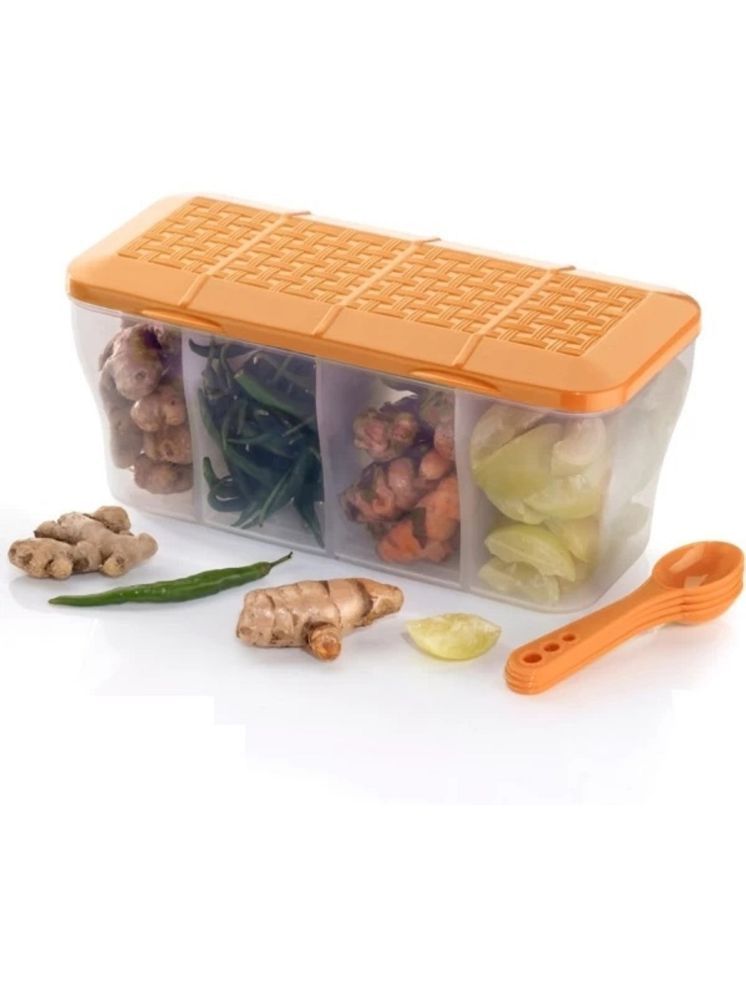     			Metrolife Kitchen Organizer Plastic Orange Spice Container ( Set of 1 )