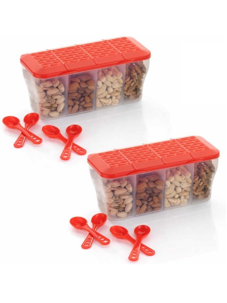     			Metrolife Kitchen Organizer Plastic Red Spice Container ( Set of 2 )