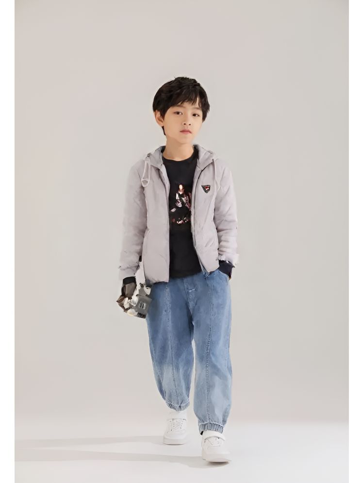     			plusperfaction Boys Polyester Quilted & Bomber Jacket ( Grey , Pack of 1 )