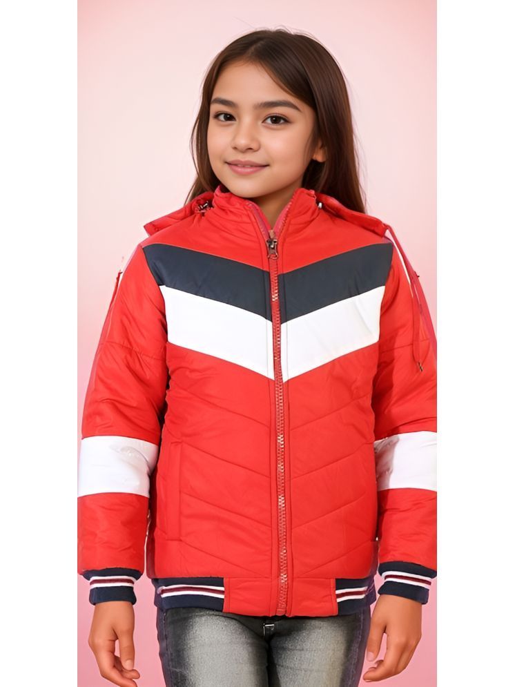     			plusperfaction Girls Polyester Quilted & Bomber For ( Pack of 1 , Red )