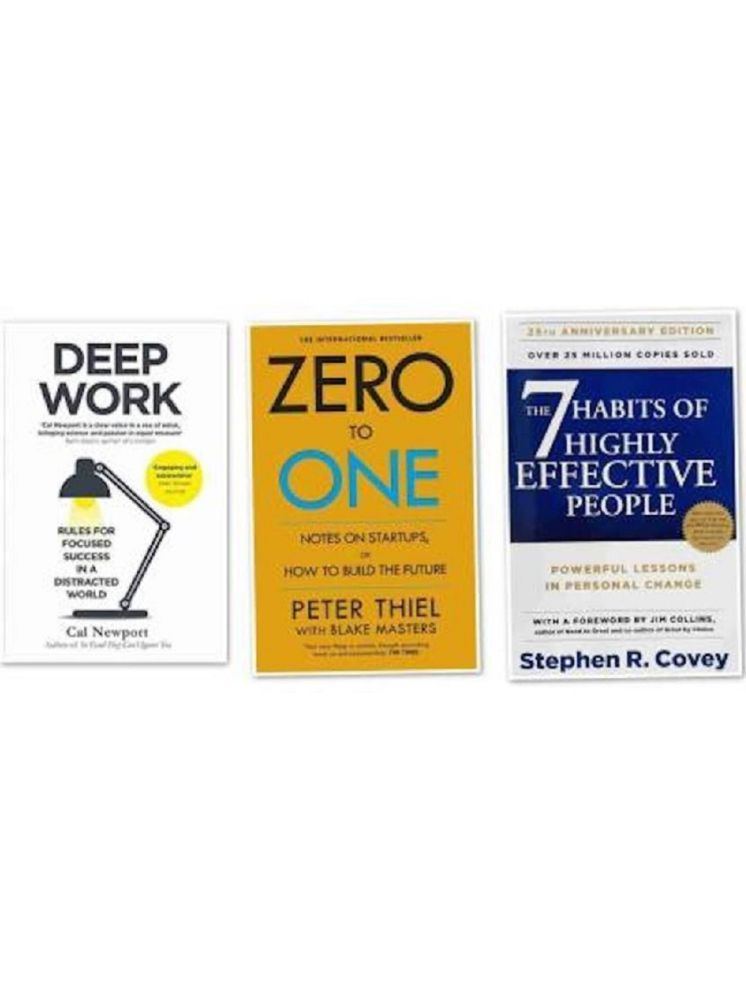     			3 Books Combo, Deep Work+zero To One+7 Habits Of Highly Effective People (Paperback, Cal Newport, Peter, Stephen)