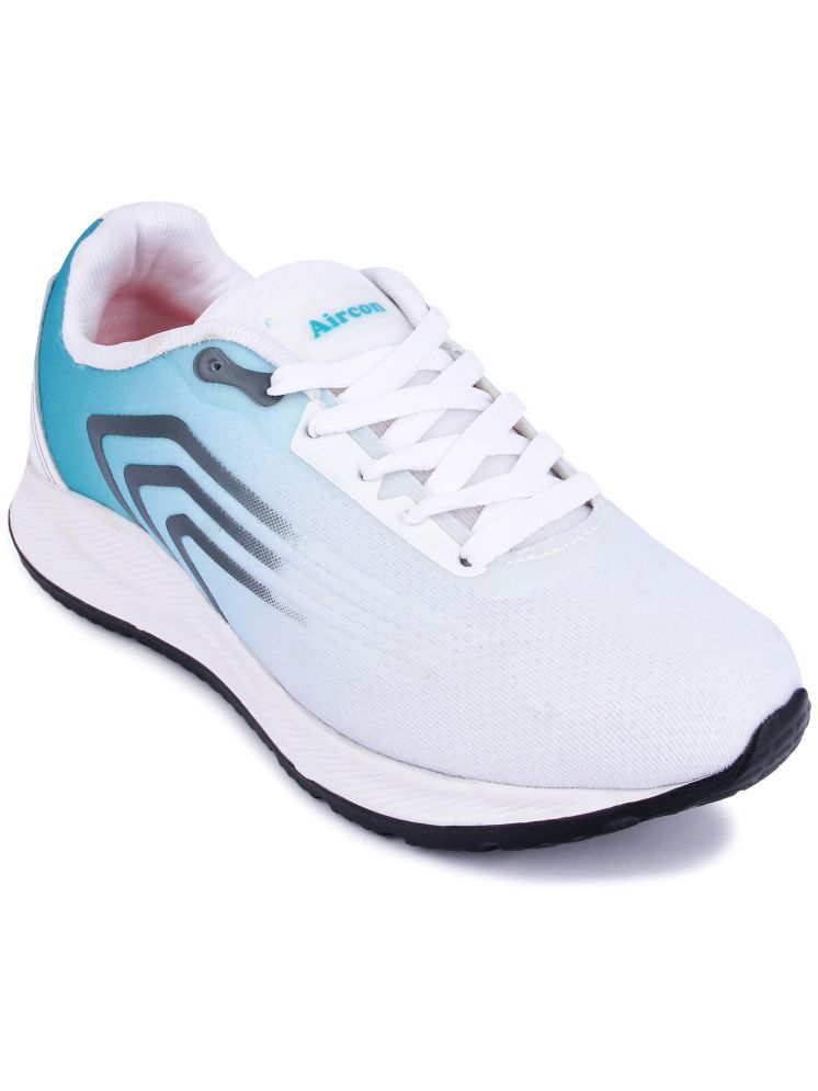     			AIRCON White,Sea Green Men's Sports Running Shoes