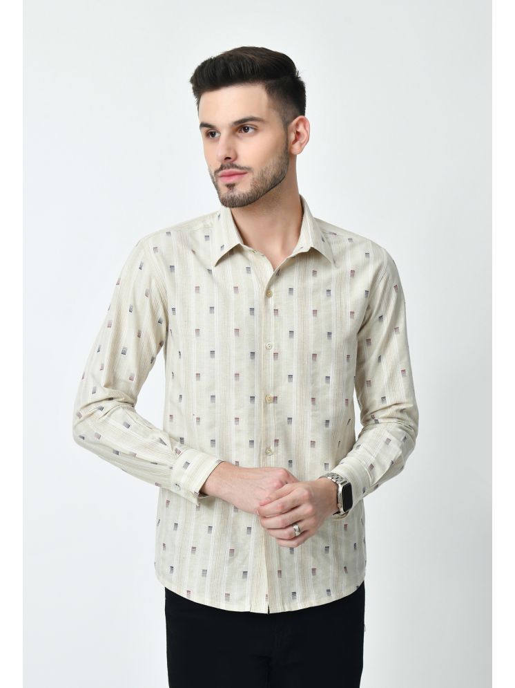     			ALL WAYS YOU Cotton Blend Regular Fit Printed Full Sleeves Men's Casual Shirt - Beige ( Pack of 1 )