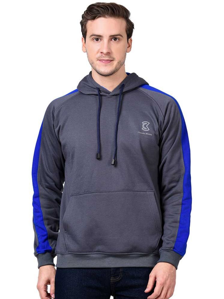     			Chanda Khuba Cotton Blend Hooded Men's Sweatshirt - Grey Melange ( Pack of 1 )