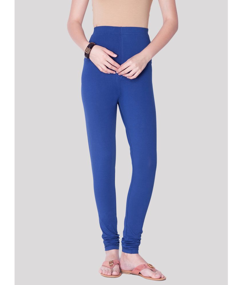     			Dollar Missy - Blue Cotton Women's Leggings ( Pack of 1 )