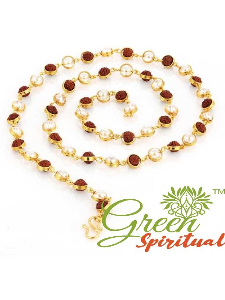     			Green Spiritual Brown Religious Mala ( Pack of 1 )