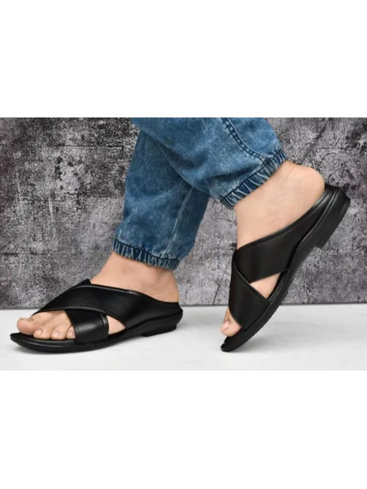     			INFINITRENZ - Black Men's Sandals