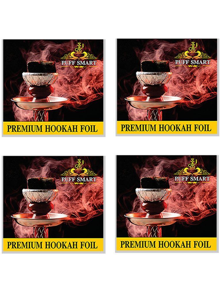     			Puff Smart Foil Paper Pre-Cut Square Sheets ( Pack Of 4 ) 0.7 inch Aluminium Hookah  (Silver)