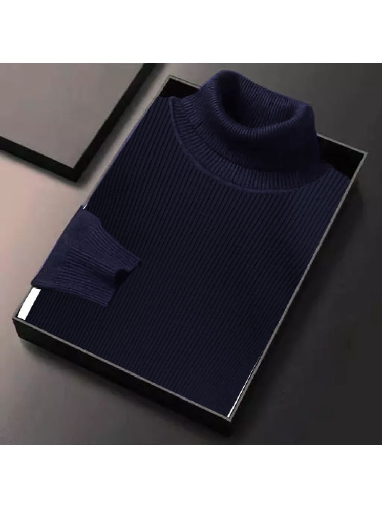     			nikline Woollen High Neck Men's Sweatshirt - Navy Blue ( Pack of 1 )