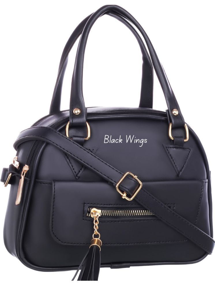     			BLACK WINGS Sling Bag PU Set of 1 ( Black )