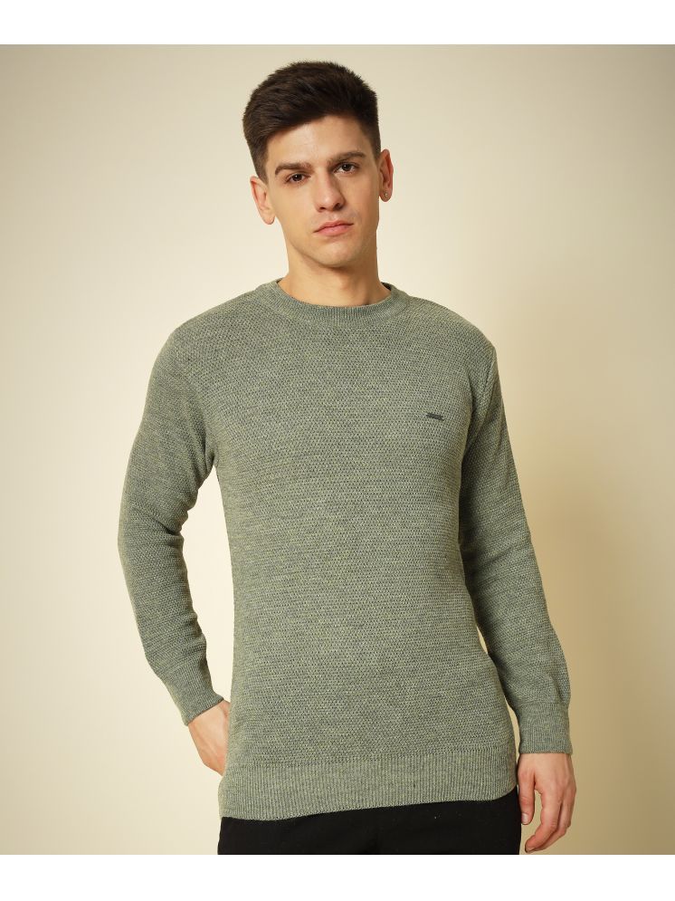     			TWOCRAZIIE Woollen Round Neck Men's Full Sleeves Pullover Sweater - Green ( Pack of 1 )