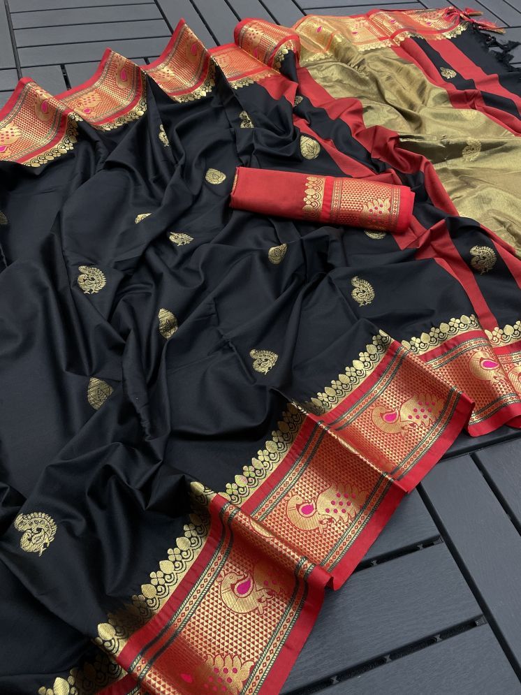     			VEERAIVA Pack of 1 Cotton Silk Self Design Saree With Blouse Piece ( Multicolor )