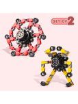 NHR 2 Pack  Spinner Fingertip Toys for Kids Transform Robot Stress Relief Toys Pocket Toys Boys and Girls Gift Birthday Party Games (2 PCS in 1)