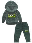 RBF84 Pack of 1 Boys Velvet Sweatshirt & Trackpant ( Sea Green )