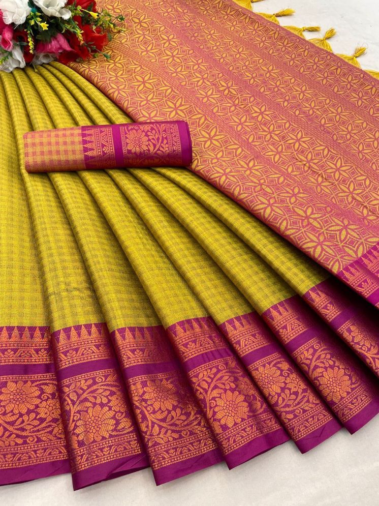     			A TO Z CART Cotton Silk Woven Saree With Blouse Piece - Multicolor1 ( Pack of 1 )