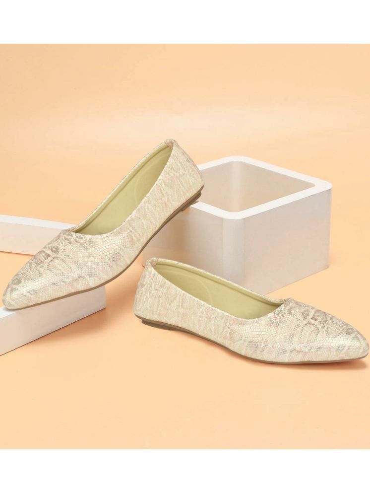     			Ajanta Cream Women's Formal Ballerinas