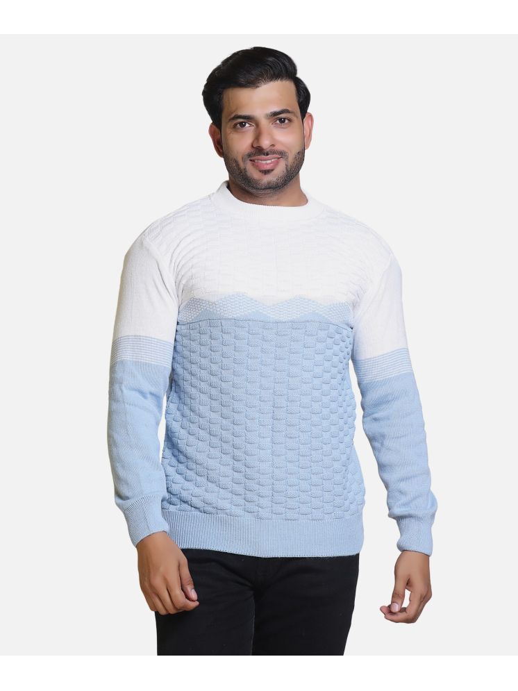     			HeteShe Cotton Round Neck Men's Full Sleeves Pullover Sweater - Blue ( Pack of 1 )