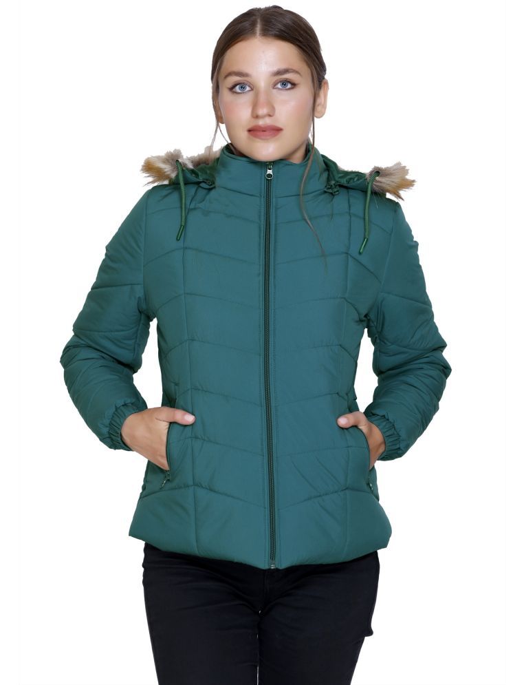     			IF-INDIAN FORT - Polyester Green Bomber Jackets Pack of 1