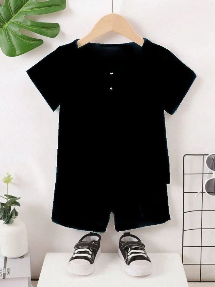     			Ocvito Black Cotton Blend Boys T-Shirt & Shorts ( Pack of 1 )