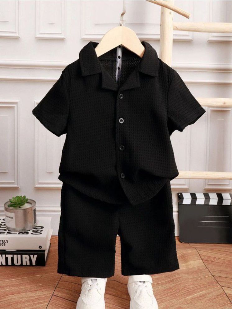     			Ocvito Black Cotton Blend Boys Shirt & Shorts ( Pack of 1 )