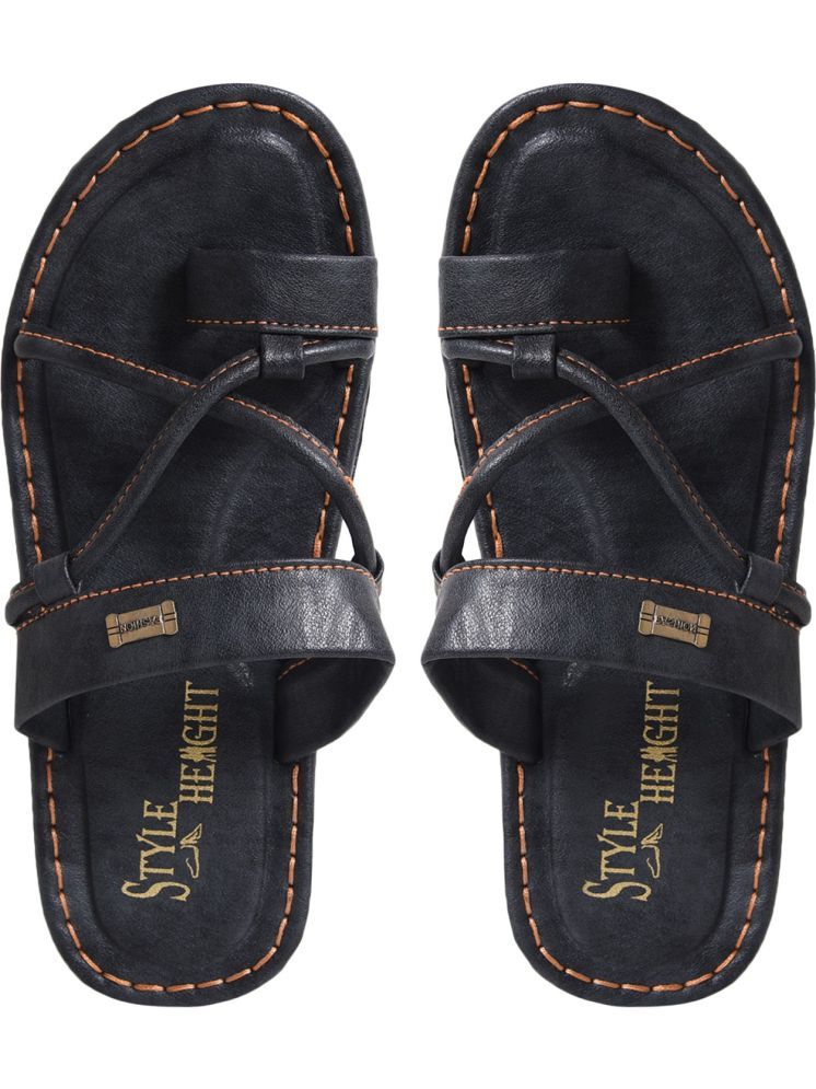     			Style Height Black Men's Leather Slipper