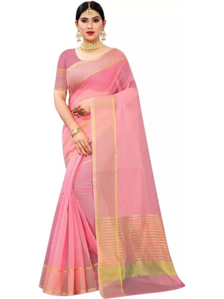     			THE PRIVATE LABLE Cotton Silk Self Design Saree Without Blouse Piece - Magenta ( Pack of 1 )