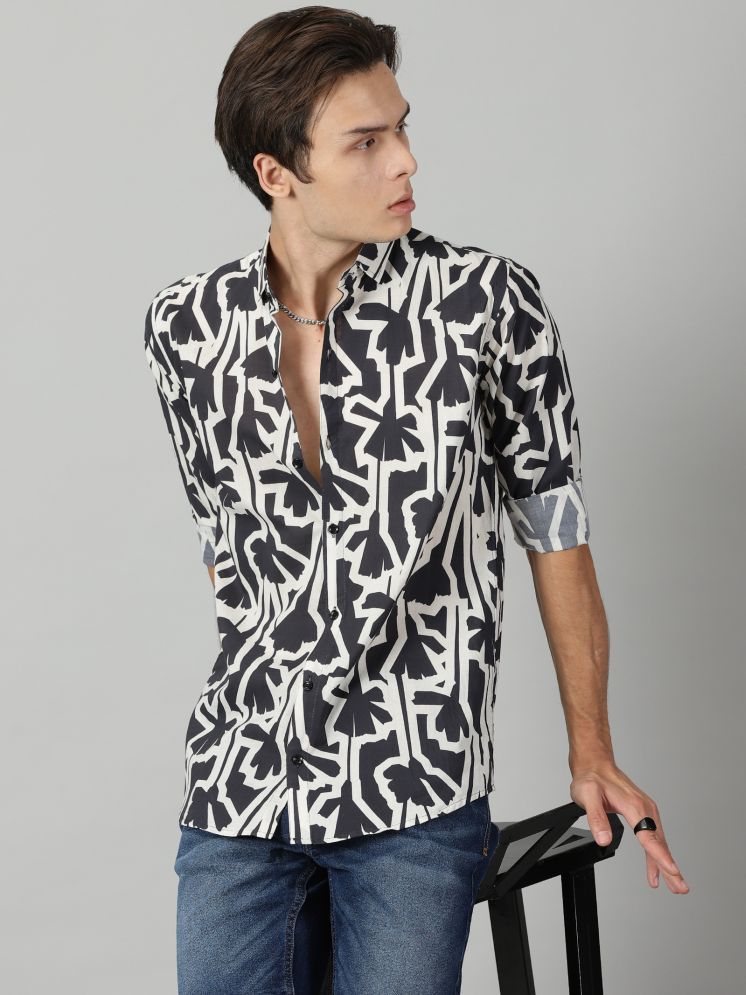     			Vaani Creation 100% Cotton Regular Fit Printed Full Sleeves Men's Casual Shirt - Black ( Pack of 1 )