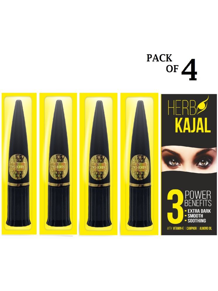     			Vi-John Black Natural Kajal 3 g Cream ( Pack of 4 )