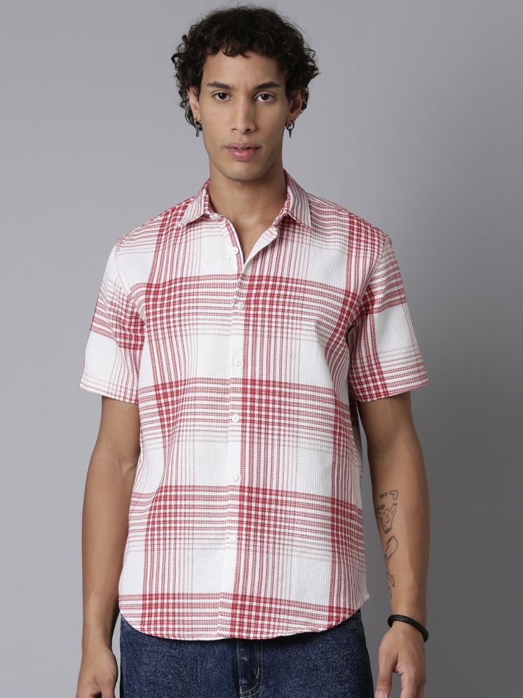     			roller fashions 100% Cotton Slim Fit Checks Half Sleeves Men's Casual Shirt - Red ( Pack of 1 )