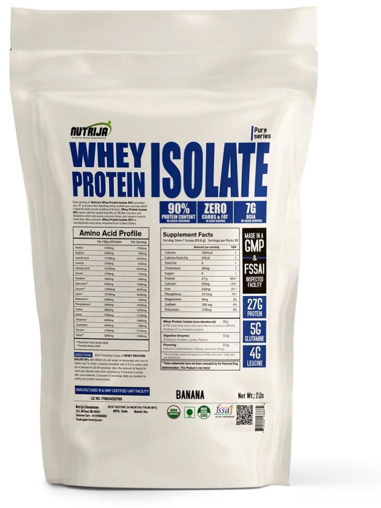     			NUTRIJA WHEY PROTEIN ISOLATE 90% - (2 Lbs) 907 gm Powder