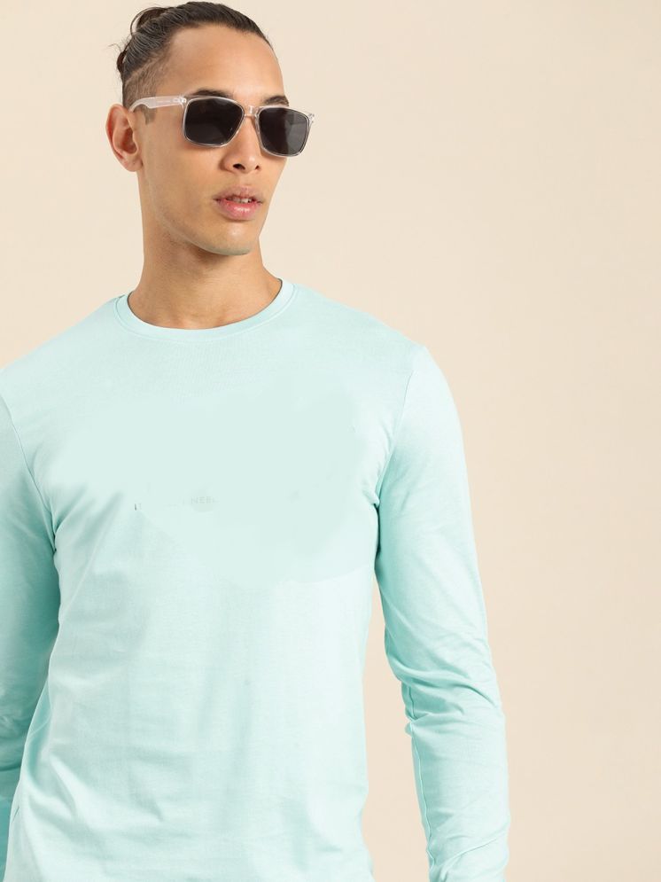     			PLUS PARADISE Cotton Blend Regular Fit Solid Full Sleeves Men's Round T-Shirt - Sea Green ( Pack of 1 )