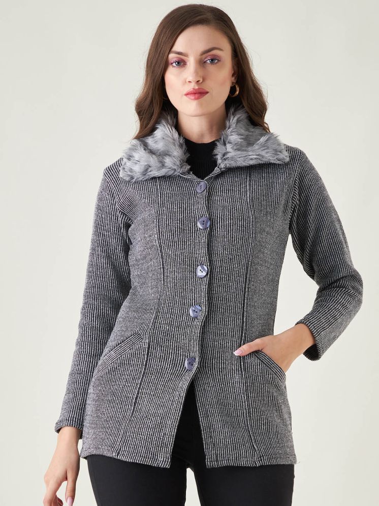     			Pivl Acrylic Regular Collar Women's Buttoned Cardigans - Grey ( )