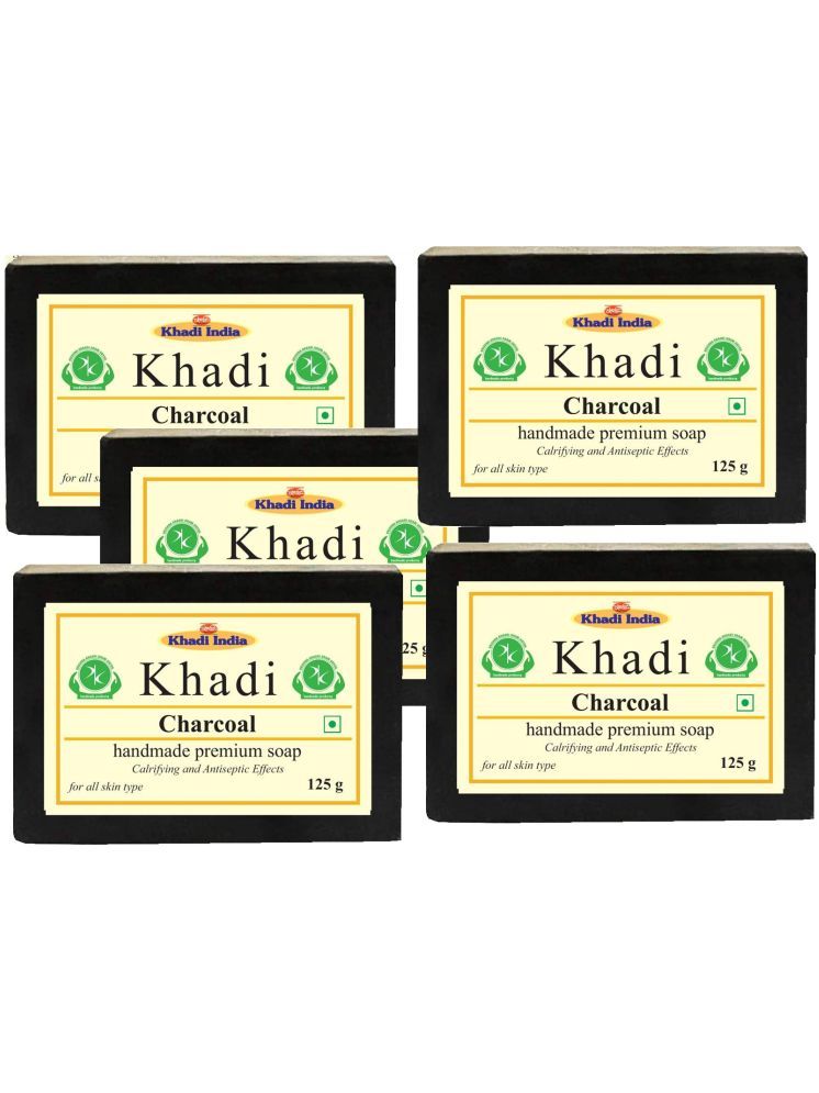     			Premium Khadi Freshness Charcoal Soap for All Skin Type ( Pack of 5 )