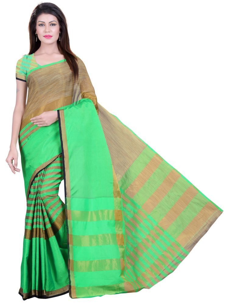     			THE PRIVATE LABLE Cotton Silk Solid Saree Without Blouse Piece - Light Green ( Pack of 1 )