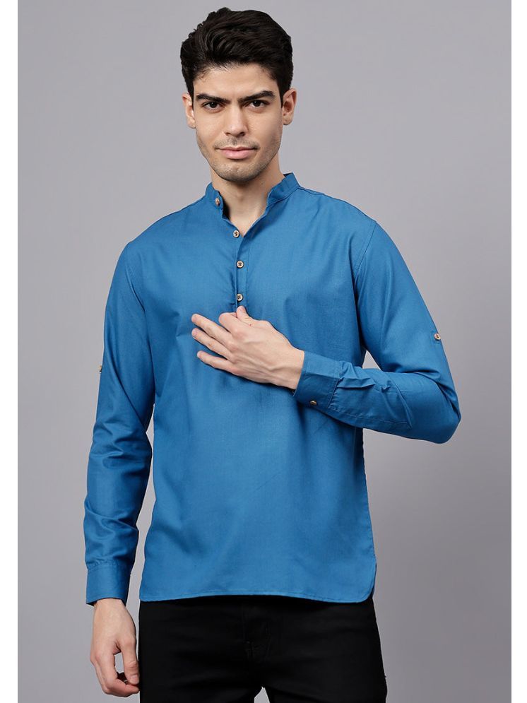     			Vida Loca Blue Cotton Blend Men's Regular Kurta ( Pack of 1 )