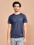 SKYKNIT Pack of 1 Cotton Blend Regular Fit Men's T-Shirt ( Navy Blue )