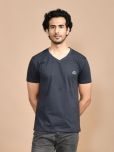 SKYKNIT Pack of 1 Cotton Blend Regular Fit Men's T-Shirt ( Navy Blue )