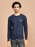 SKYKNIT Pack of 1 Cotton Blend Regular Fit Men's T-Shirt ( Navy Blue )