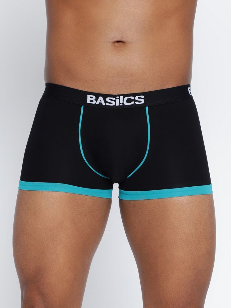     			BASIICS By La Intimo Pack of 1 Cotton Blend Trunks For Men's ( Black )