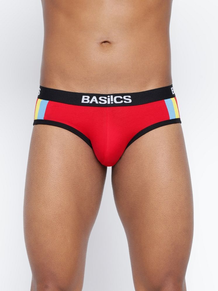     			BASIICS By La Intimo Pack of 1 Cotton Blend Men's Briefs ( Red )